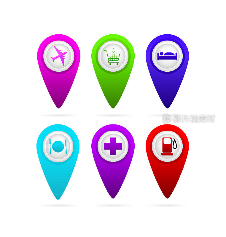 3d map travel pointer hotel for medical design. Pin icon vector. Car service. Pin point icon. Vector illustration.